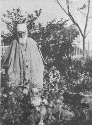 Abdu'l-Baha in garden